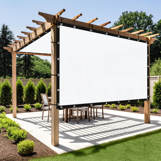 Shade&Beyond Customized Size 90% Sun Shade Cloth with Grommets, 14' X 15' Pergola Shade Cover Canopy, Mesh Tarp Sun Screens for Patio, Outdoor, Garden, Backyard GN01, White