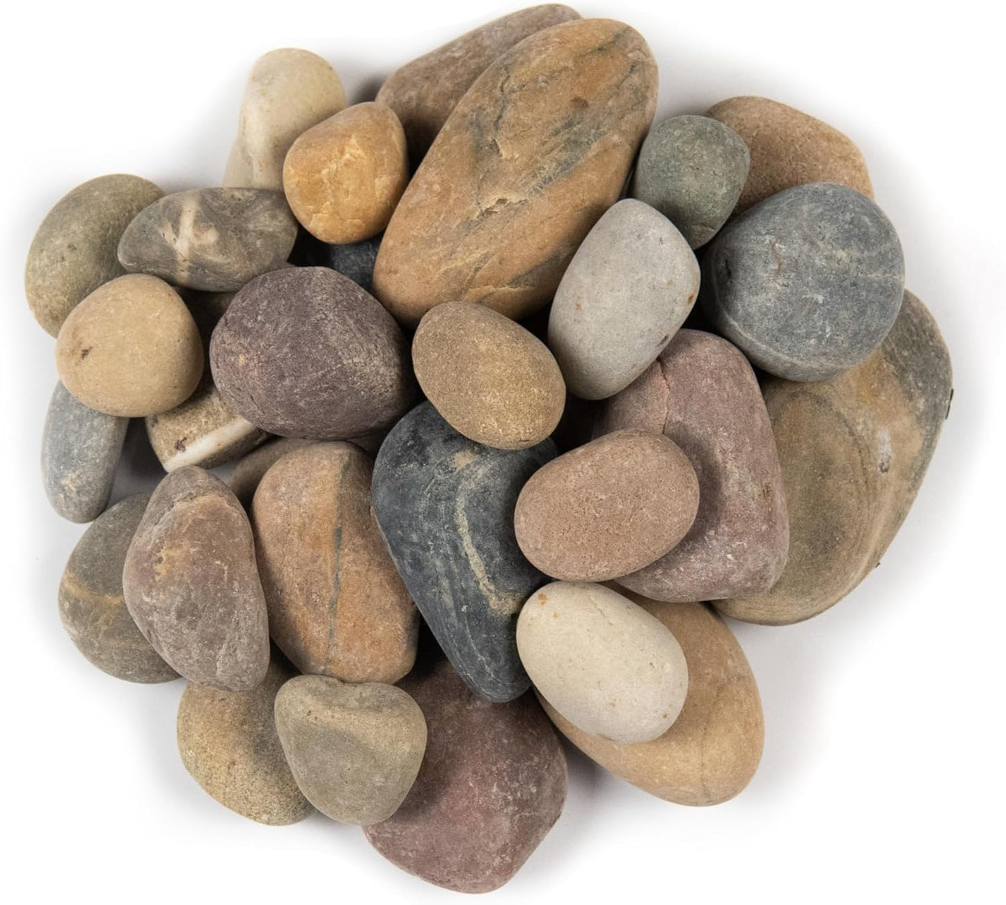 MSI Amazon Decorative Polished Multicolor Pebbles, 0.4 inch - 1.2 inch, 40 lb. Bag
