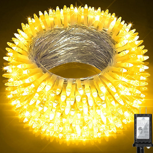 750LED Christmas Lights Outdoor Use, 240ft 12 Modes Warm White LED String Lights with Timer Dimmable, Waterproof Christmas Tree Lights for Xmas Patio Yard Fence Balcony Garden Decor Warm White