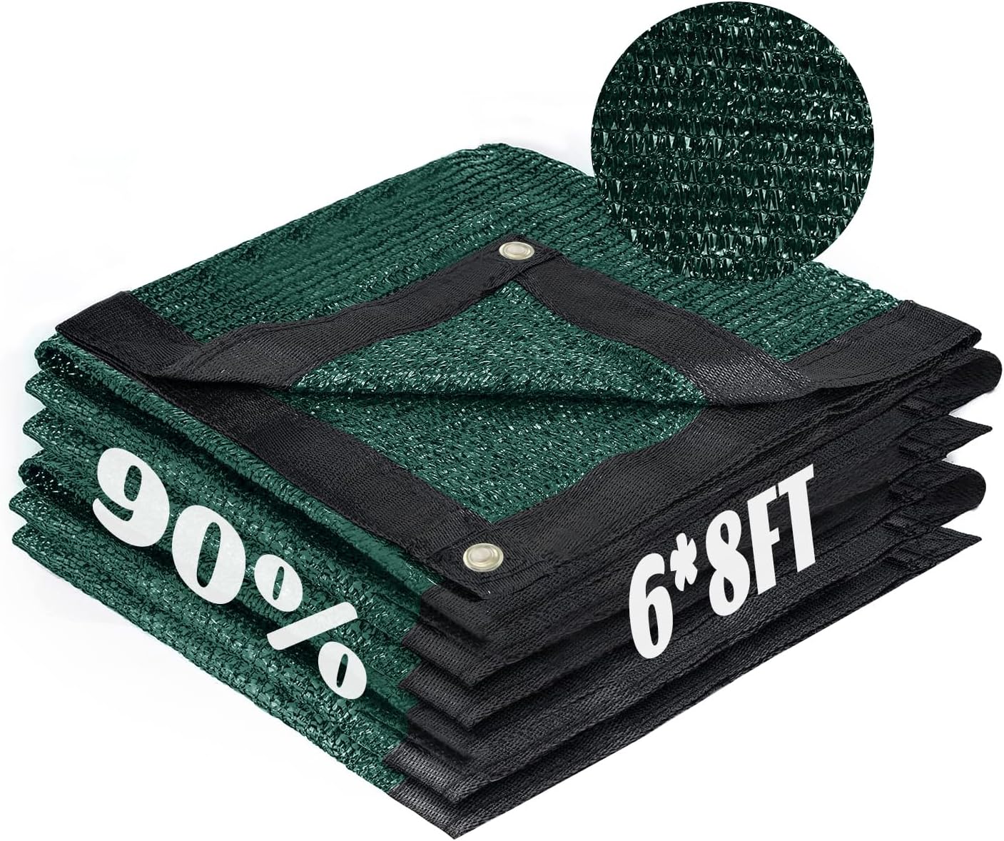 Cool Area 90% Sun Shade Cloth Mesh Tarp with Grommets for Plant Cover 6x8ft Patio Canopy Garden Pergola Blackhouse Car Barn Kennel Green