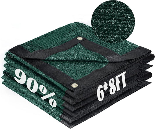Cool Area 90% Sun Shade Cloth Mesh Tarp with Grommets for Plant Cover 6x8ft Patio Canopy Garden Pergola Blackhouse Car Barn Kennel Green