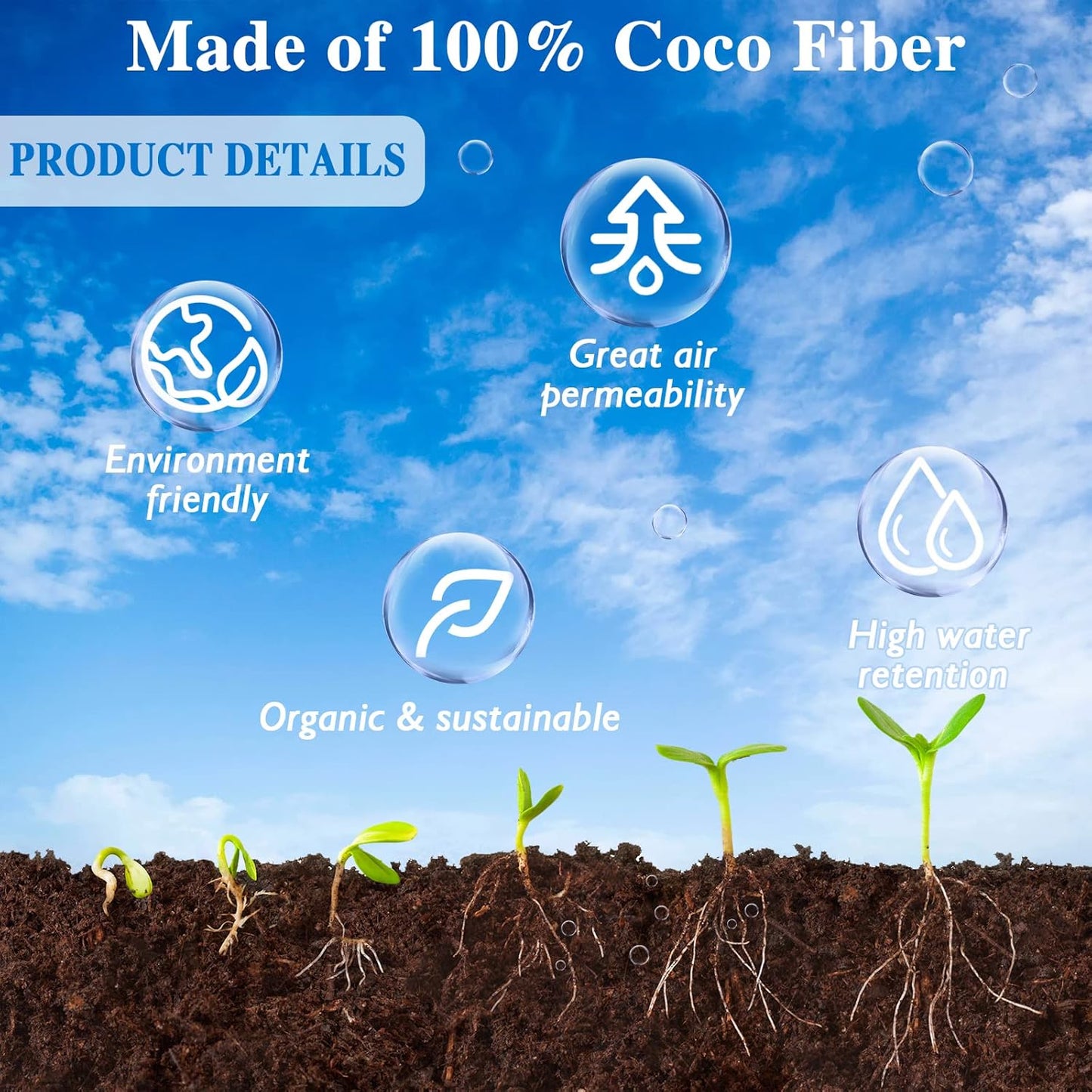 ZeeDix Organic Coco Coir Pellets Potting Soil, 200pcs 30mm Compressed Coconut Fiber Seed Starter Soil Pellets, Coco Peat Soil Discs for Indoor Outdoor Plants, Herbs, Houseplants, Flowers, Vegetables