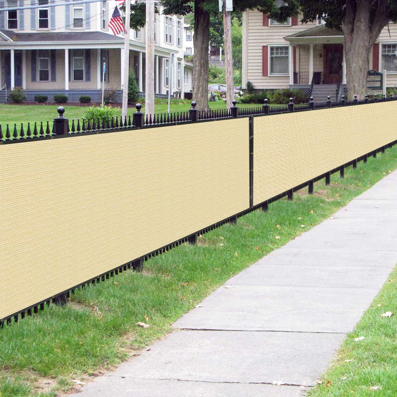 Sunnyglade 5 feet x 50 feet Privacy Screen Fence Heavy Duty Fencing Mesh Shade Net Cover for Wall Garden Yard Backyard (5 ft X 50 ft, Sand)