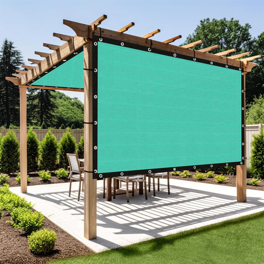 Shade&Beyond Customized Size 90% Sun Shade Cloth with Grommets, 6' X 11' Pergola Shade Cover Canopy, Mesh Tarp Sun Screens for Patio, Outdoor, Garden, Backyard GN01, Turquoise