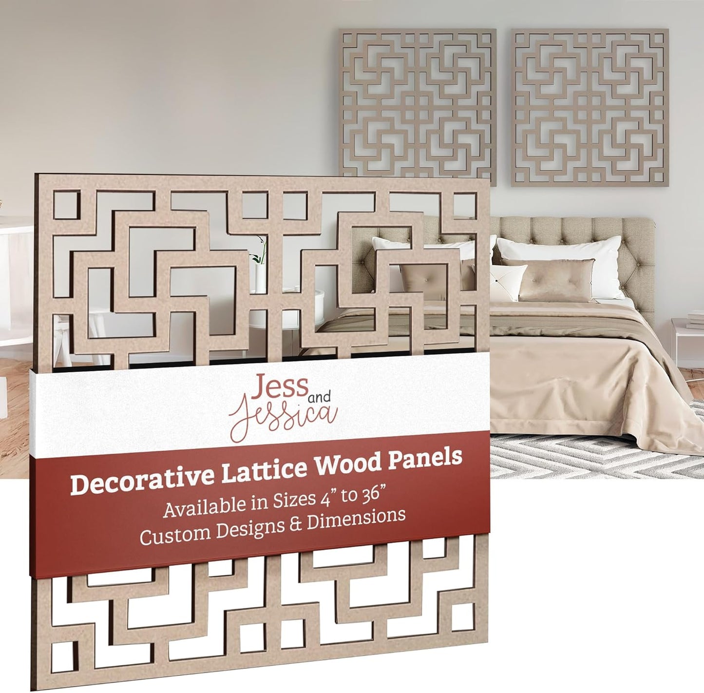 Wood Aztec Design Fretwork Panel - Mandala Wall Art for Home Decor, Wall Panels, Overlays, Trellis, Privacy Screens & Yard Decor
