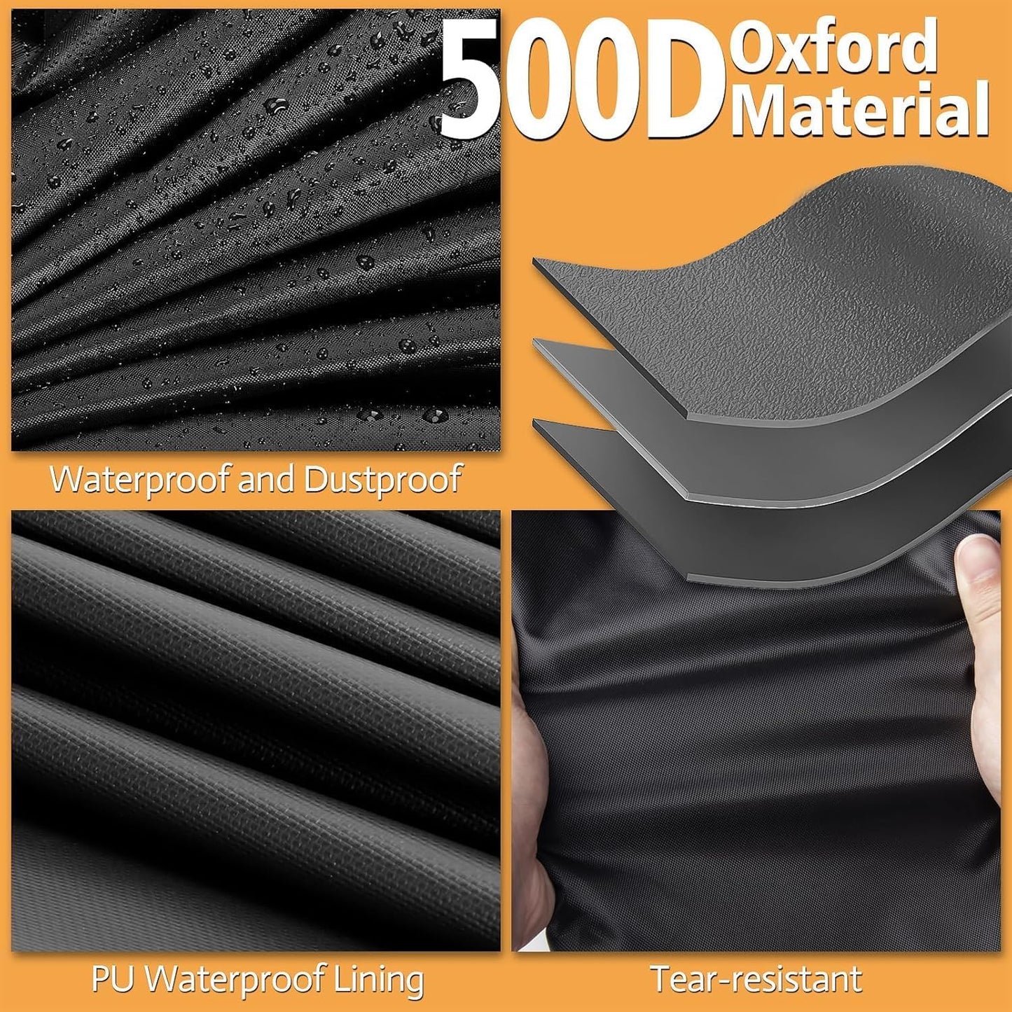 Kingling Outdoor Table Cover for Bar Table, 72 Inch Waterproof Patio Bar Cover for Outdoor Prep Table - 72''L x 29''W x 44''H