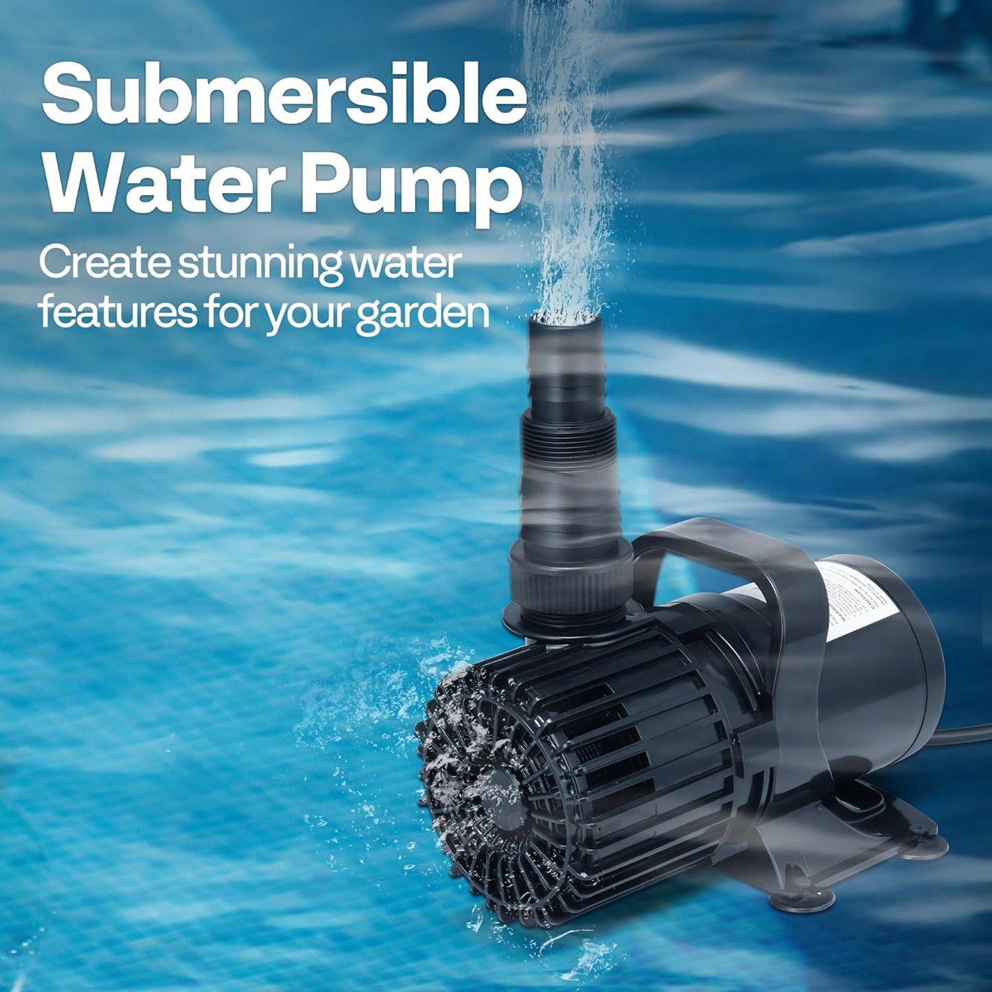 VIVOHOME 310W 5300GPH Submersible Water Pump with 180° Seamless Adjustable Nozzle and Barrier Bag for Koi Pond Waterfall Fountains Fish Tank