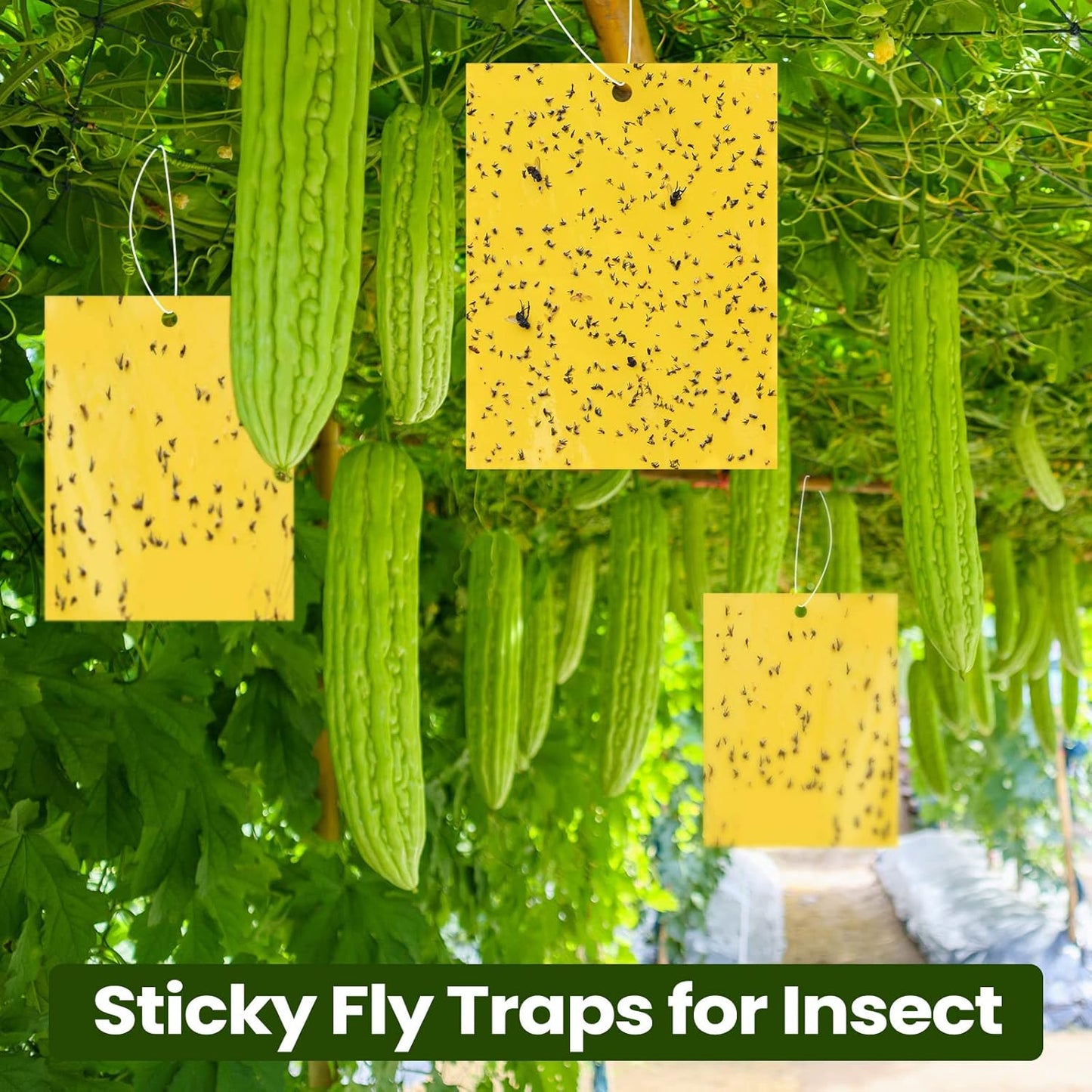 Qualirey 250 Pcs 6 x 8 Inch Sticky Traps for Plant Double Sided Sticky Trap for Gnats with Twist Ties Fly Traps for Fruit Insect Fungus Bugs Indoor Outdoor (Yellow)