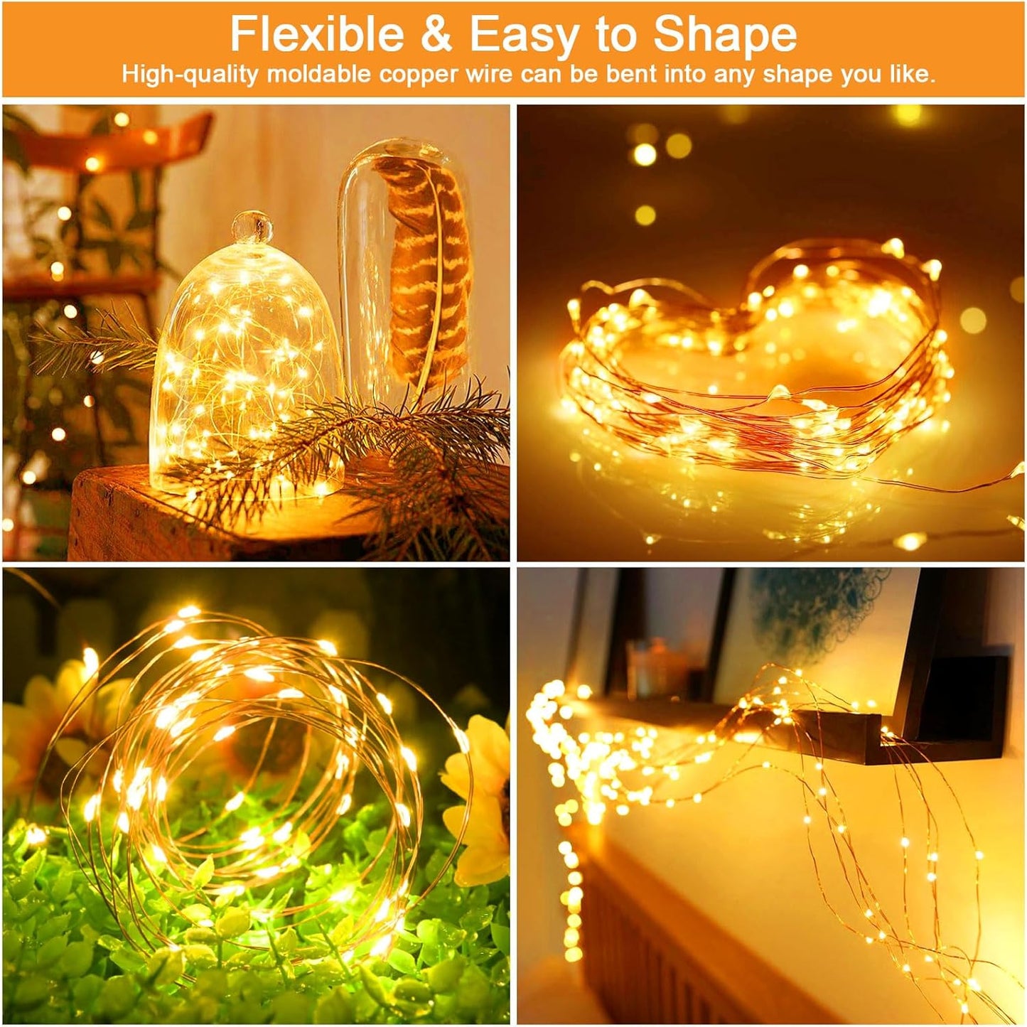 Solar Fairy Lights Outdoor Waterproof,39.4ft 120LED Solar String Lights for Outside 8 Modes 2 Packs for Patio Backyard Garden Deorations Warm White