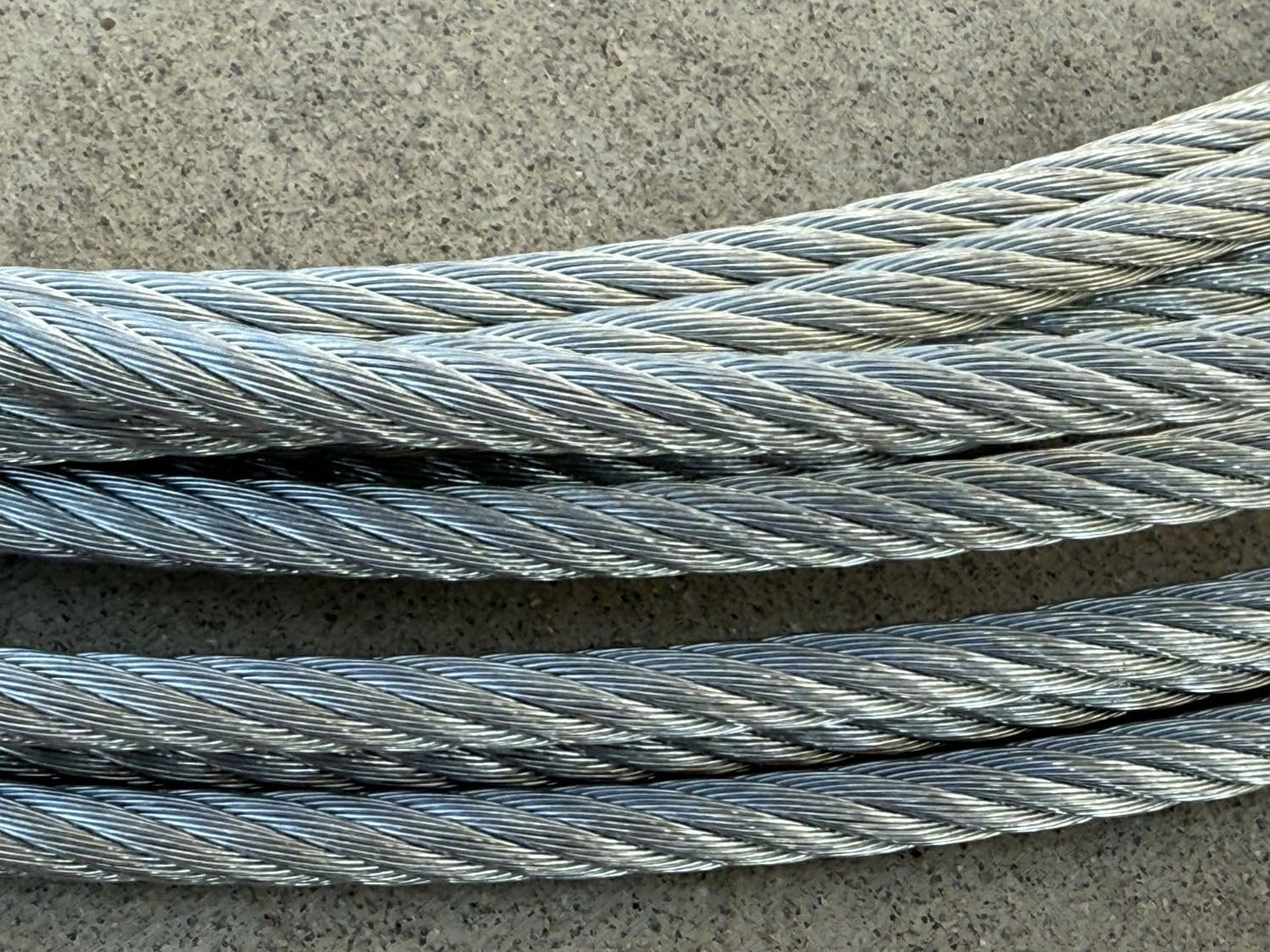 Sandbaggy 3/16" x 50 ft Galvanized Braided Steel Cable w/Looped End (7x19 Wire Rope) (25, Silver, 3/16" x 50 ft)