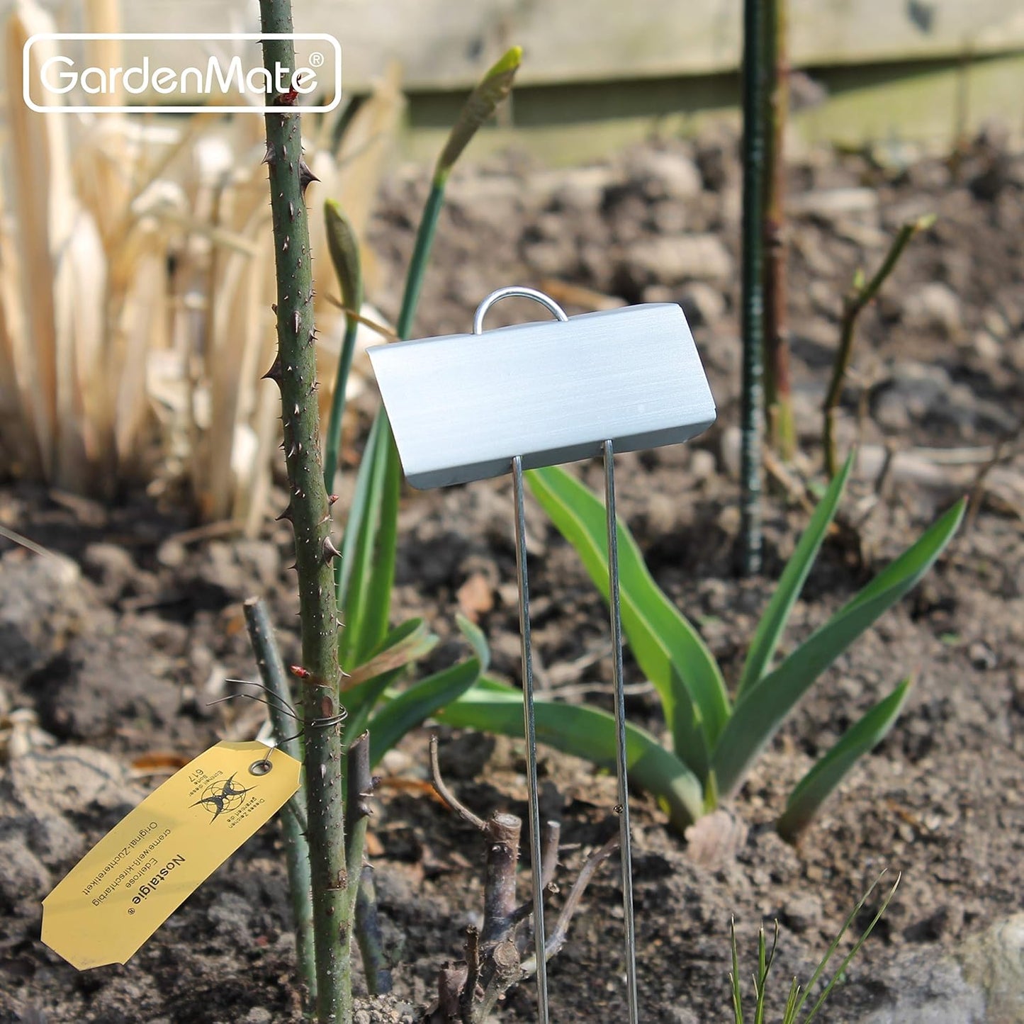 GardenMate 25-Pack Weatherproof Large Zinc Metal Plant Labels, Height 11.5", Label Area 3 1/2 x 1 1/4"