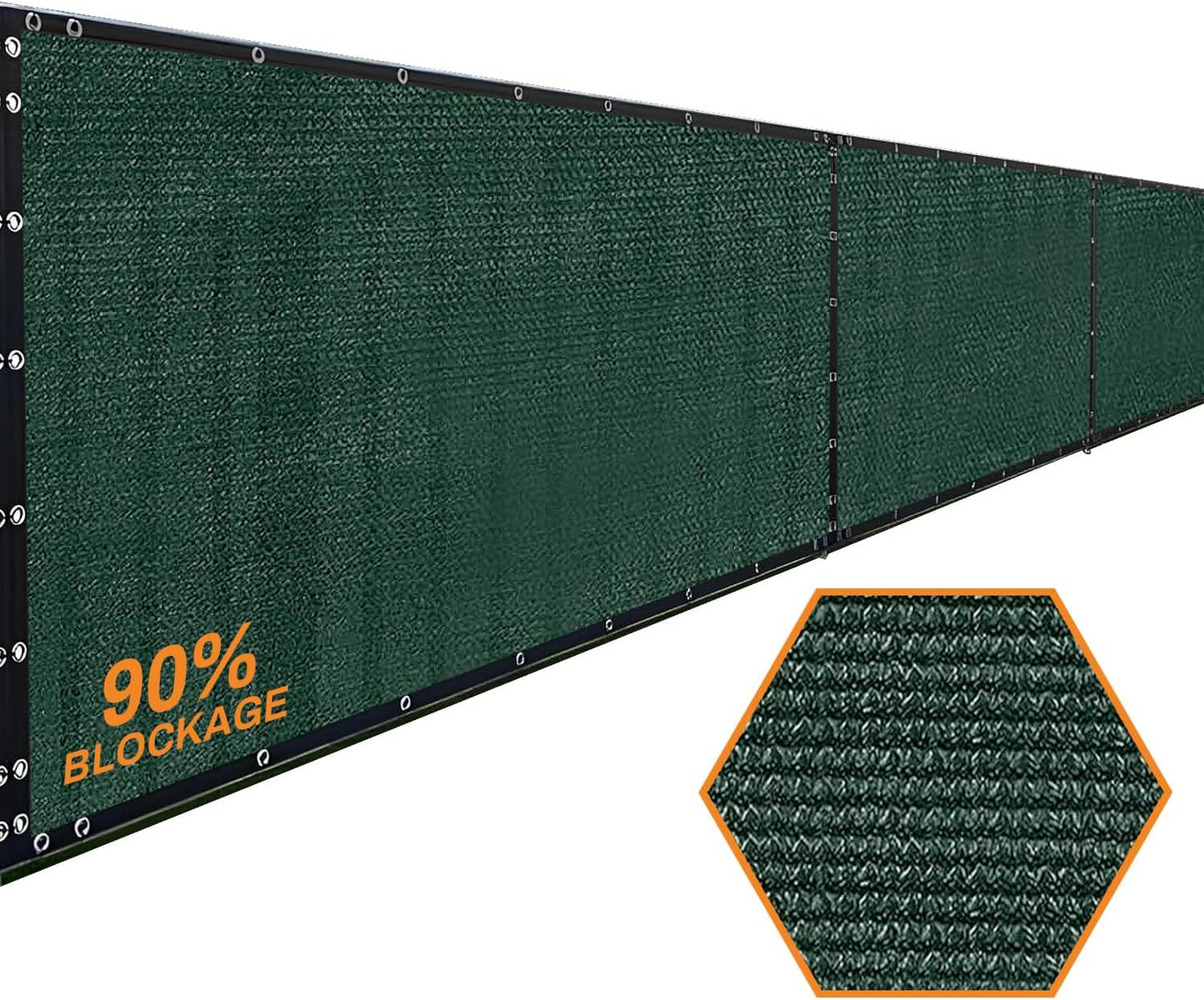 Xpose Safety Privacy Fence Screen 8’ x 50’ – Heavy Duty Green Mesh with 90% Visibility Block, UV Protection – for Garden, Yard, Nursery, Kennel, Dog Run, Greenhouse