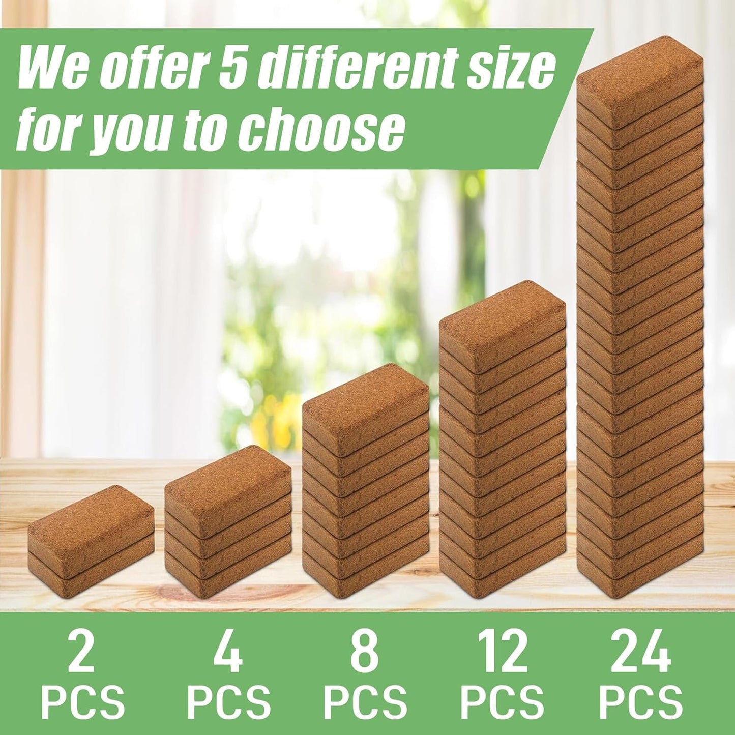 Coco Coir Brick for Organic Coconut Soil - 2 Pack With Low EC & PH Balance - High Expansion Fiber for Herbs & Flowers - Renewable Planting Medium