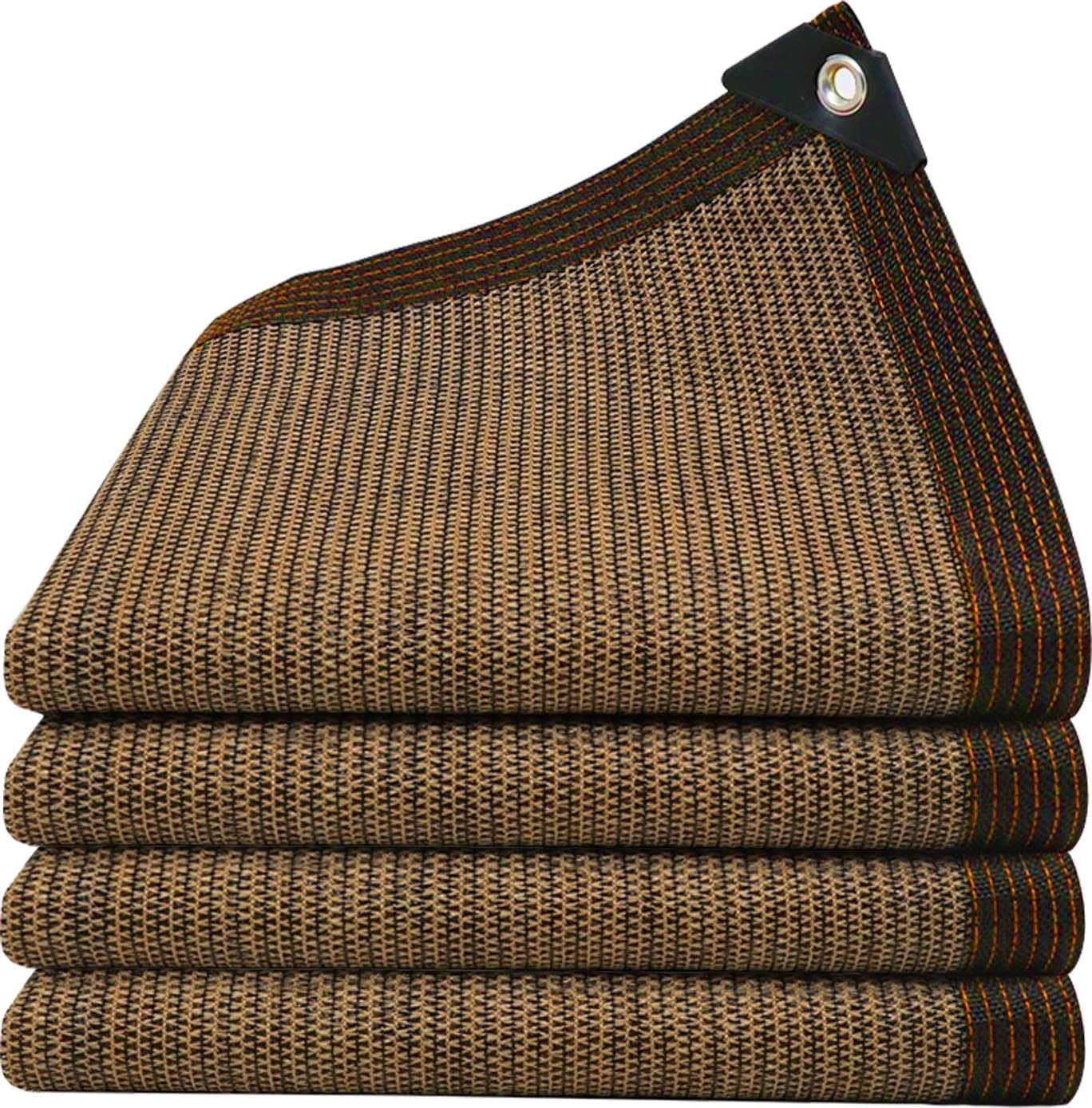 Coffee Shade Cloth 80%, Mesh Tarp - Garden Shade for Greenhouse, Patio, Vegetables, Plants Cover and Chicken Coops, Sun Shade Net for Outdoor Protection with Reinforced Grommets