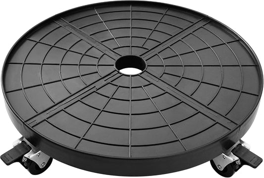 16 Inch Plant Caddy with Wheels Outdoor Indoor, Large Rolling Plant Stand for 500lb Heavy Duty Flower Pots, Round Plant Rollers Lockable Potted Planter Dolly, Black