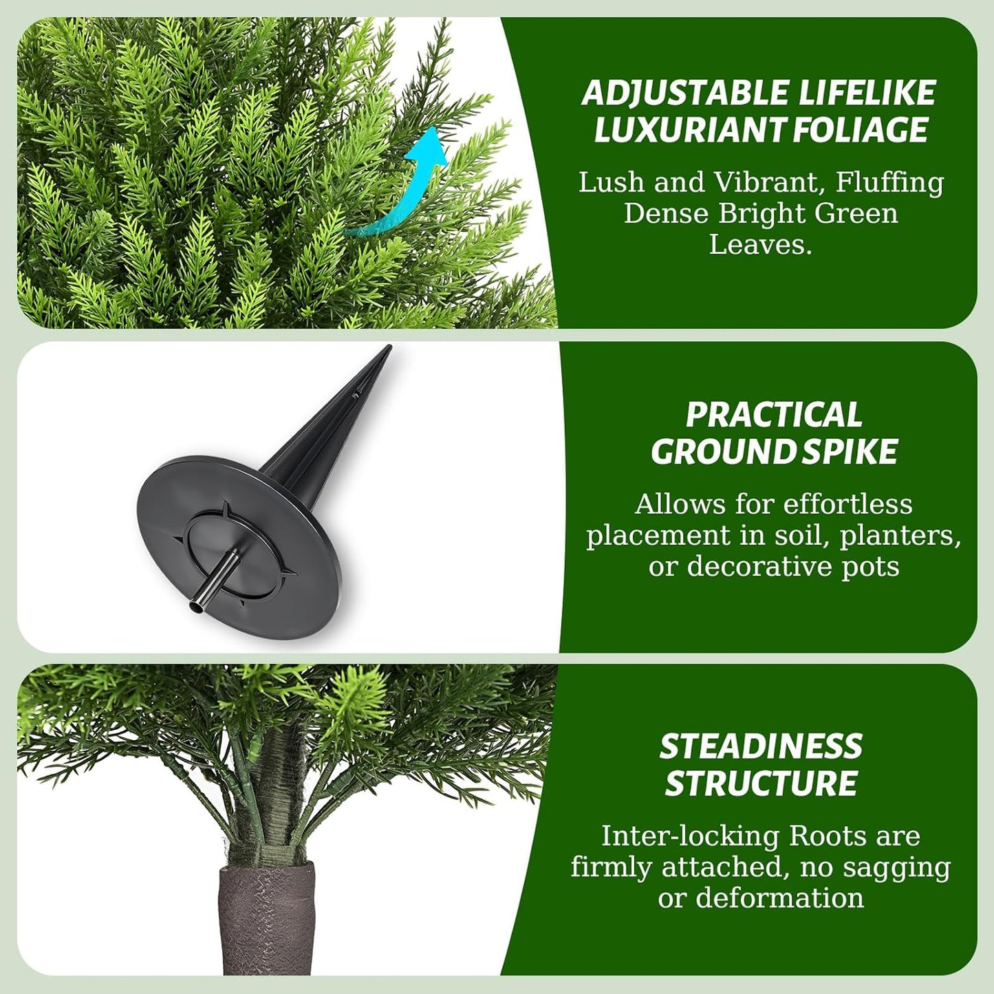 31" Artificial Cedar Topiary Ball Trees with Ground Spike,2 Pack Fake Pine Shrubs Bushes, UV Resistant Faux Evergreen Cypress Tree Plants for Indoor Outdoor Planters Front Porch Garden Decor