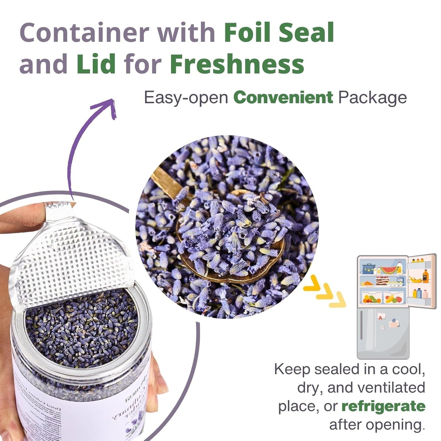 Dried Culinary Lavender – 100% Natural Food Grade Lavender Buds Herbs Tea, 3.53oz (100g), Edible Lavenders Flowers for Drinks, Baking, Cooking, Tea, Bath Soak, DIY Skincare & Crafts