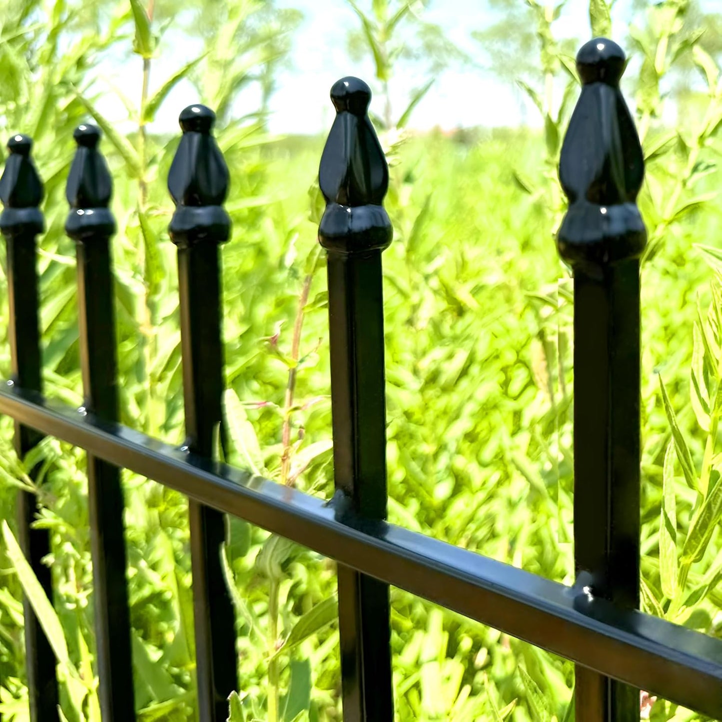 Metal Decorative Garden Fence 24" Wide x 24" High (5 Panels, Total Length 10 feet), Metal Border Folding Fence, Landscape Fencing Dog Fence Pet Fence for Flower Bed, Yard, Animal Barrier