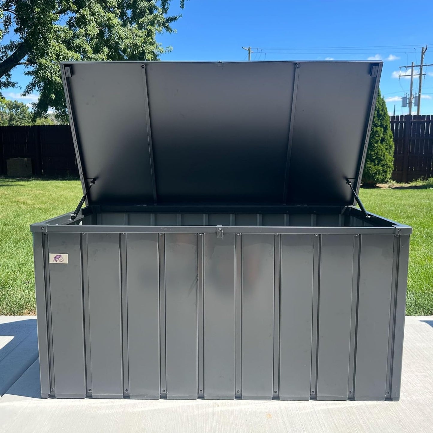 PURPLE LEAF Deck Box 160 Gallon Outdoor Waterproof Lockable Storage Box with Lid Deck Organization for Patio Cushions Side Table Pool Accessories Garden Tools, Gray