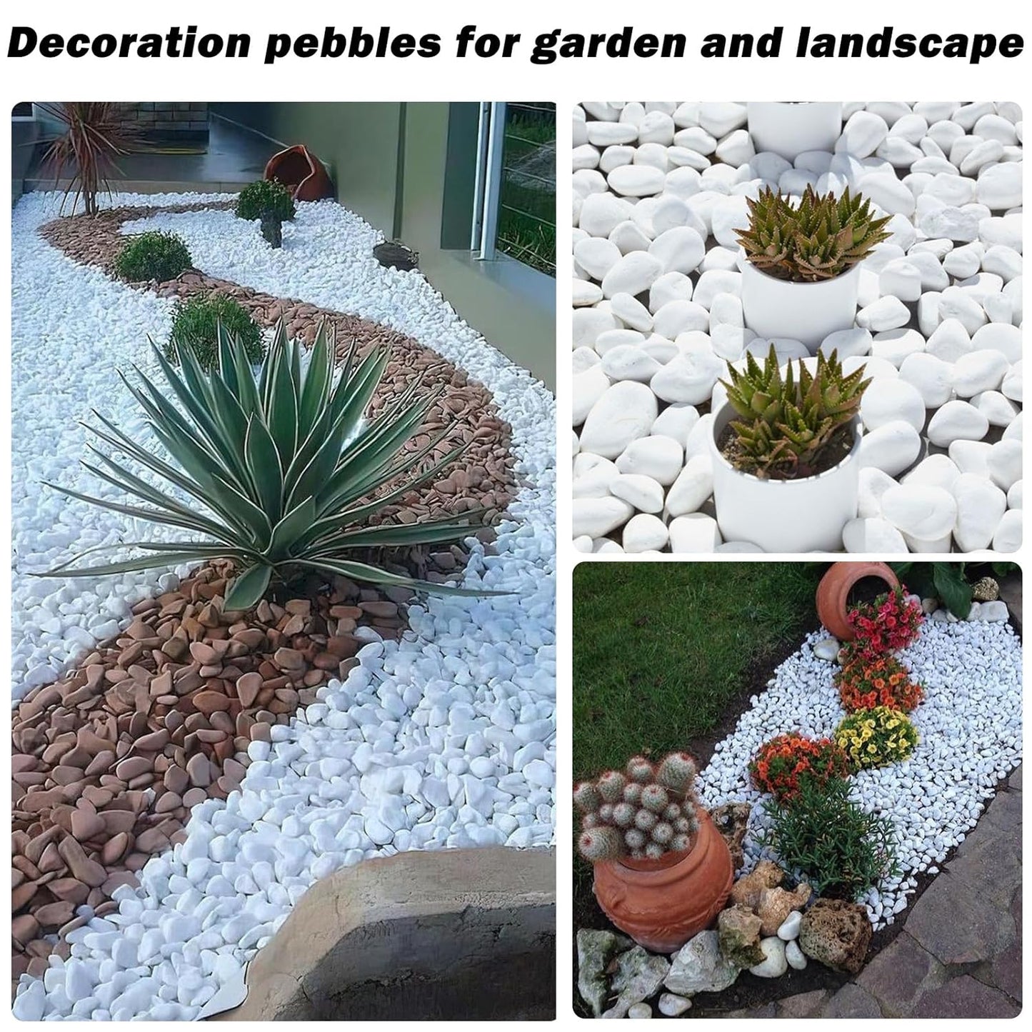 17.6 Lbs Natural River Rocks for Plants 1''-2'' Large Landscaping Garden Stones White Aquarium Gravel Decorative Pebbles for Indoor Outdoor Planters, Big Terrarium Rocks in Bulk, Home Decor