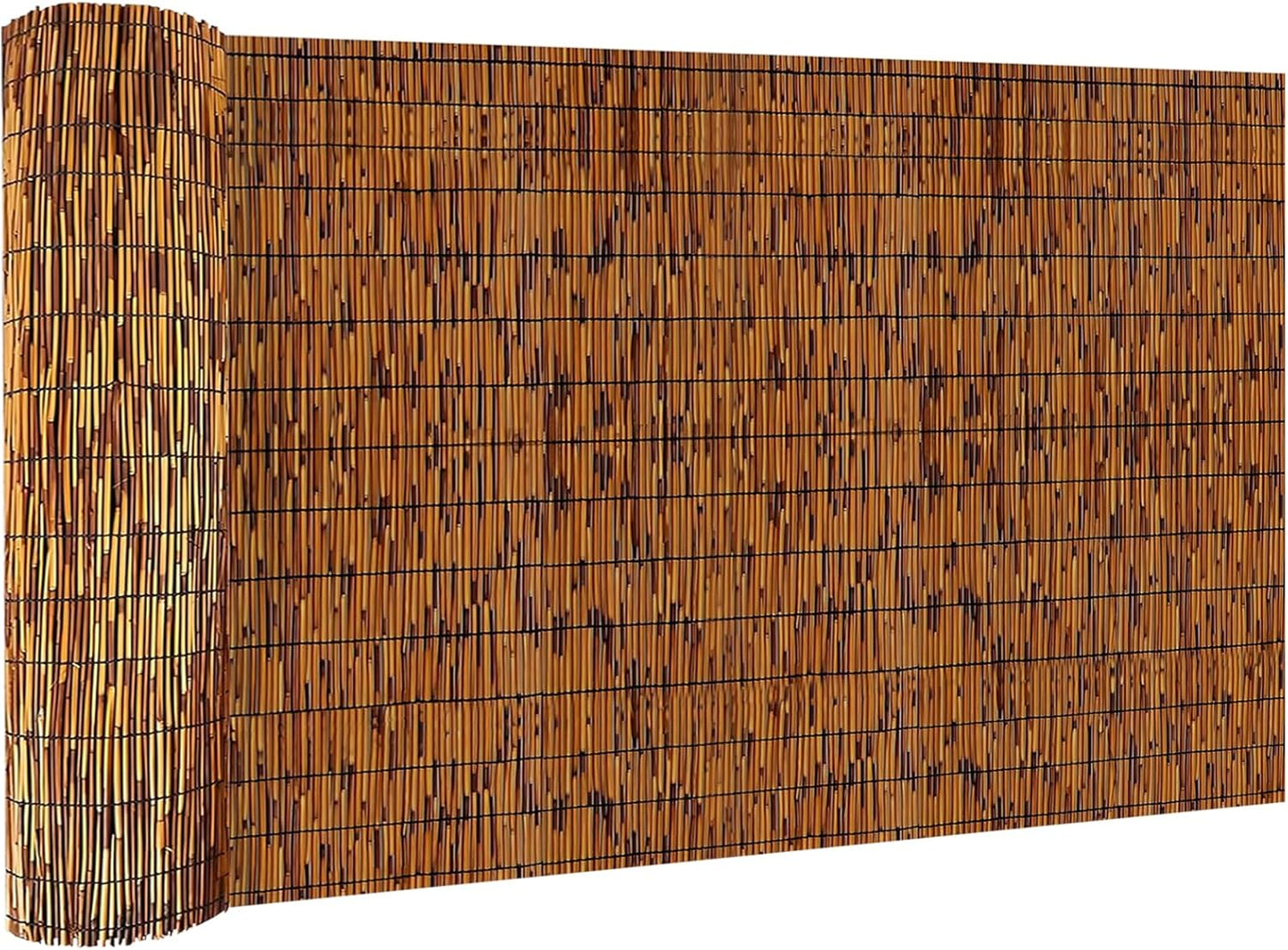 Bamboo Privacy Fence, Light Russet Bamboo Reed Fencing 6ft High, Decorative Reed Rolls Privacy Screens for Patio Garden Balcony Backyard Outdoor, 6 x 6 FT