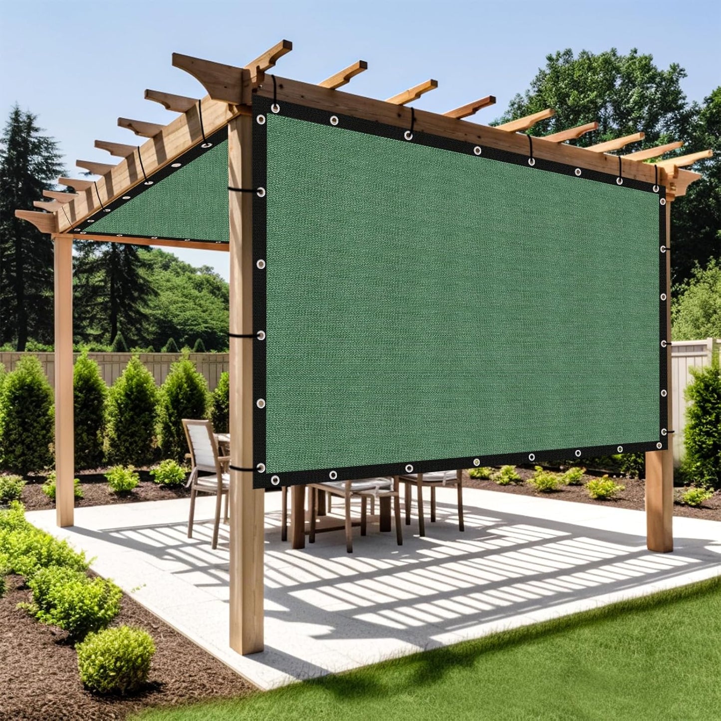 Shade&Beyond Customized Size 90% Sun Shade Cloth with Grommets, 14' X 15' Pergola Shade Cover Canopy, Mesh Tarp Sun Screens for Patio, Outdoor, Garden, Backyard GN01, Green