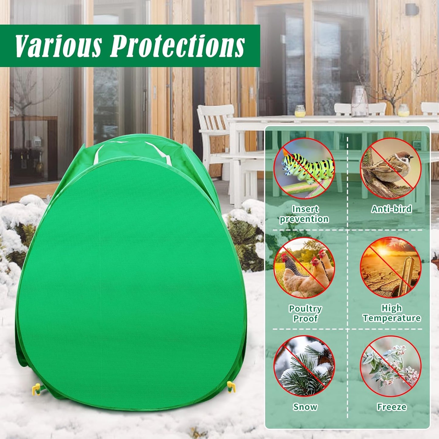 2 Pack Plant Covers Freeze Protection, 28x28x33 Winter Shrub Frost Covers for Outdoor Plants, Warm Plant Protectors Tent for Protecting Fruit Tree Potted Plants and Shrub from Freezing Animals Eating