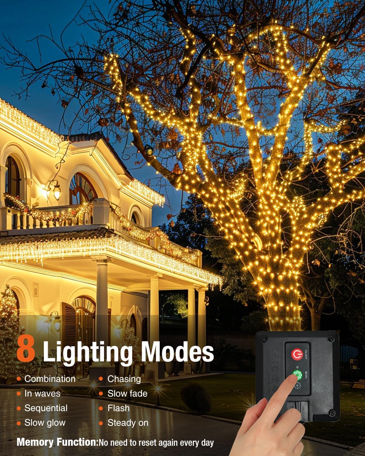 6 Pack Solar Fairy Lights for Outside Waterproof, Total 147FT 450LED Solar String Lights Outdoor 8 Modes Solar Twinkle Lights for Garden Yard Christmas Tree Wedding Party Decor, Warm White