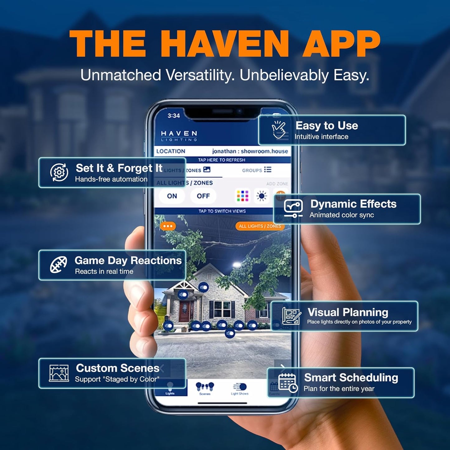 Haven Lighting 9 Series Pro Landscape Lighting Kit - Professional-Grade App Controlled Smart Lights with WiFi - Color Changing Exterior House Lighting, 6-Up/3-Path LED Lighting Kit