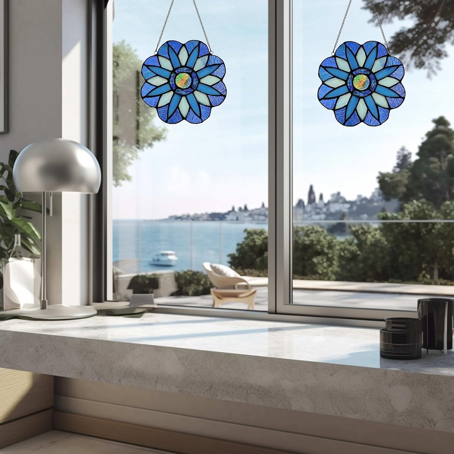 Stained Glass Window Hangings, Handcrafted Tiffany Style Sun Catchers Ornament