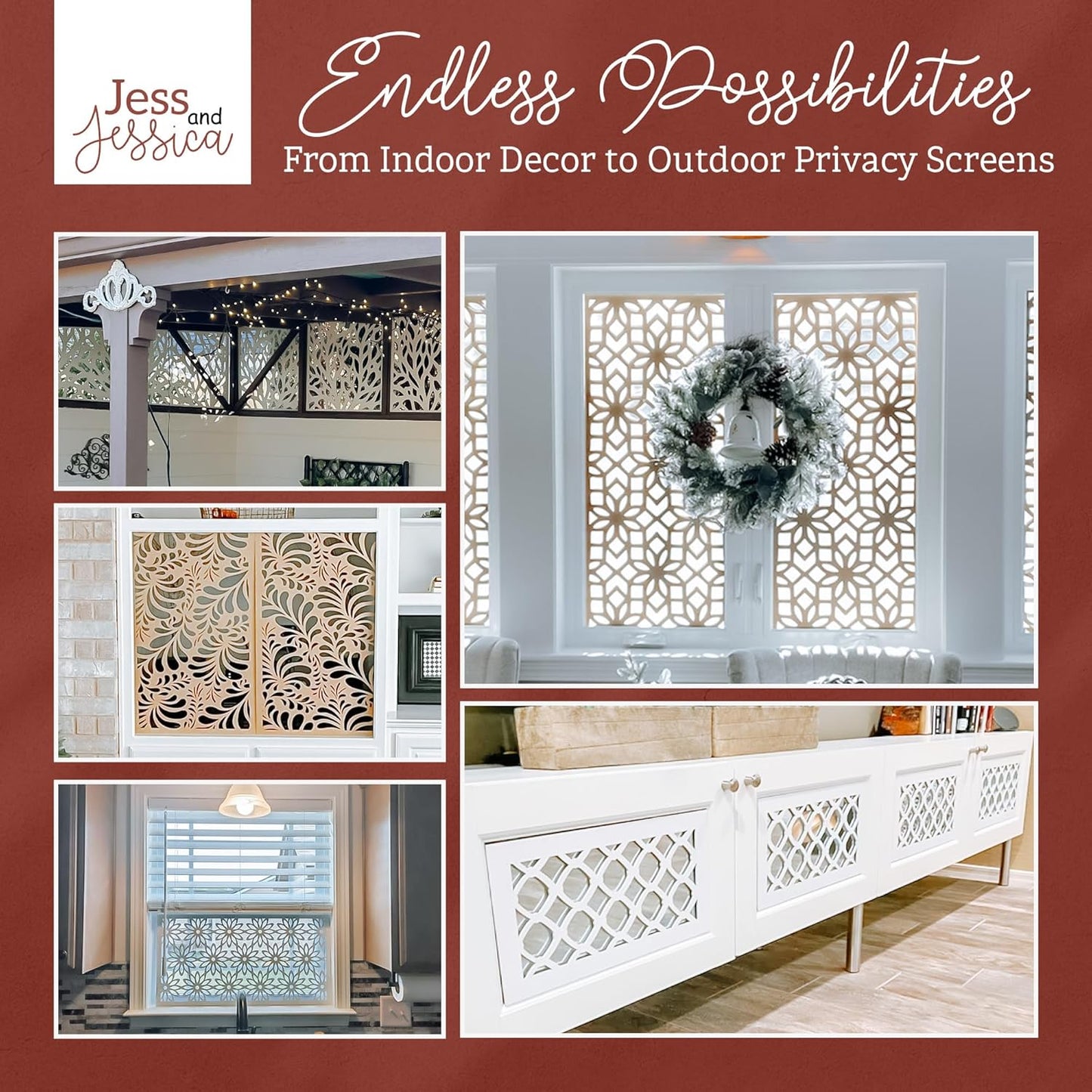 Lattice Panel with an Aztec Decorative Design MDF Home & Yard Décor - Wall Panel - Privacy Screen - Trellis - Indoor and Outdoor Use