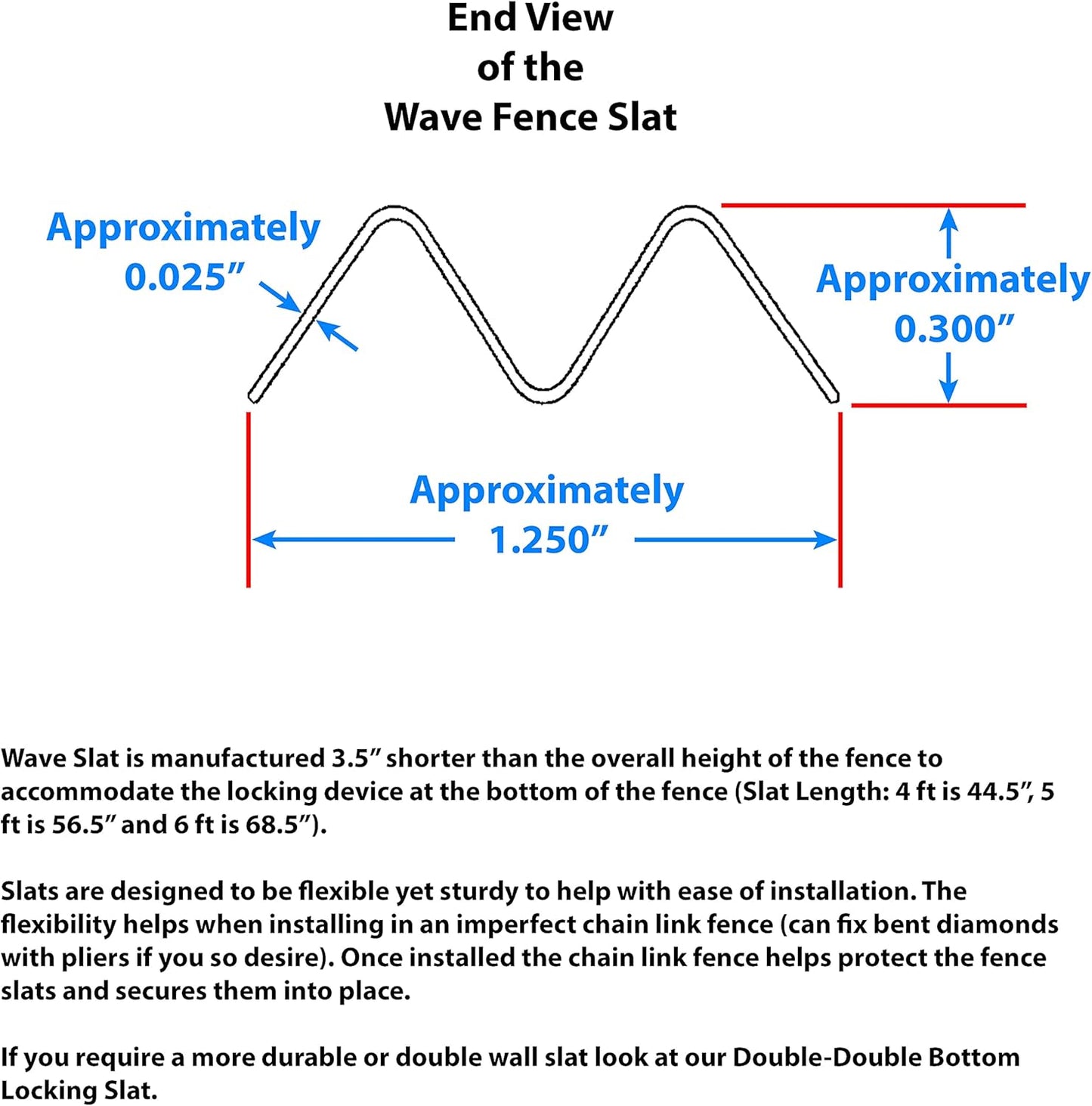 Wave Slat (9 Colors) Single Wall Bottom Locking Privacy Slat for 4', 5', 6', 7' and 8' Chain Link Fence (5 ft, Brown)