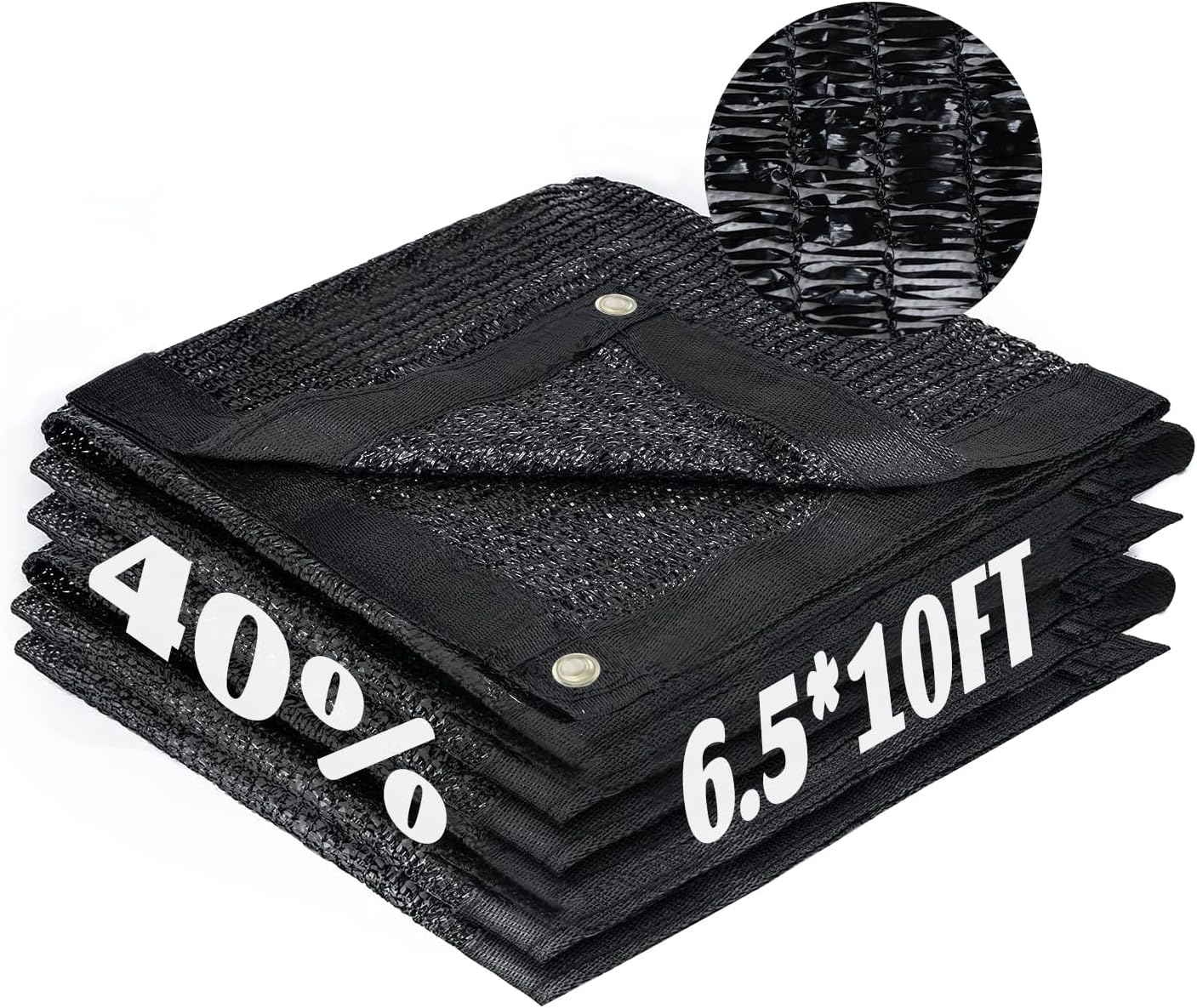 Cool Area 40% Sun Shade Cloth Mesh Tarp with Grommets for Plant Cover 6.5x10ft Patio Canopy Garden Pergola Blackhouse Car Barn Kennel Black