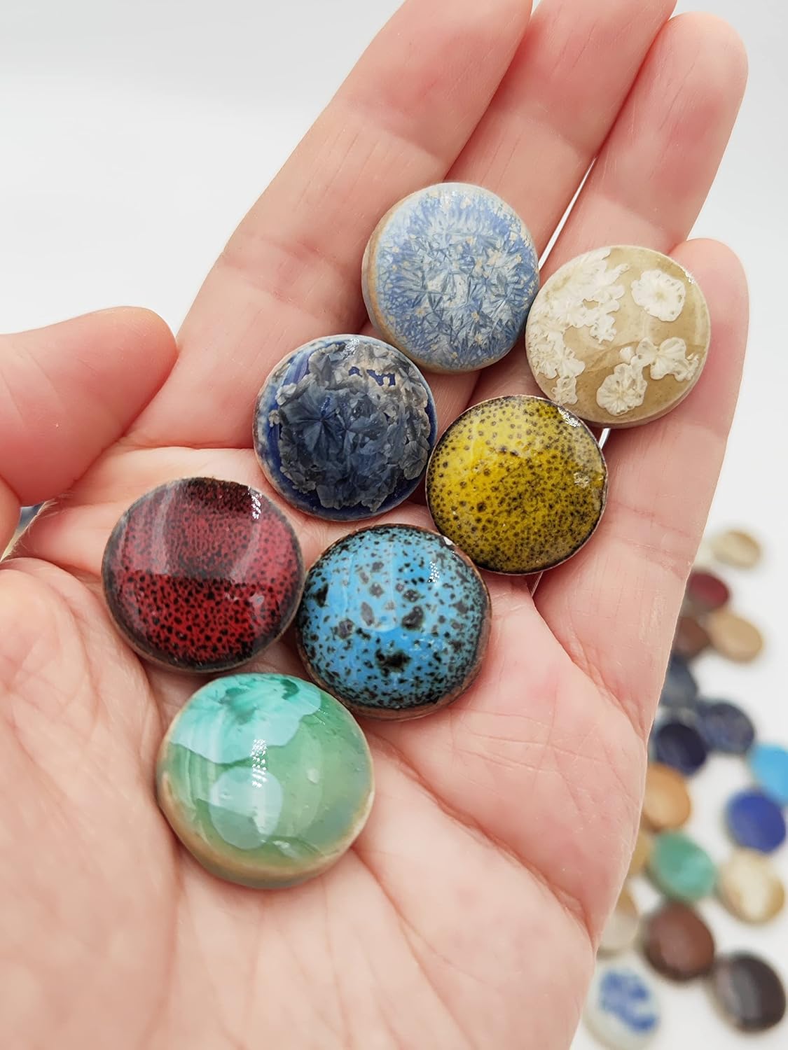 500g/1.1lb Random Color Irregular Ceramics Mosaic Tiles,DIY Making Creative Ceramic Mosaic Tiles for DIY Craft Plates Flowerpots Vases Cups Mosaic Making Supplies (Round 1)