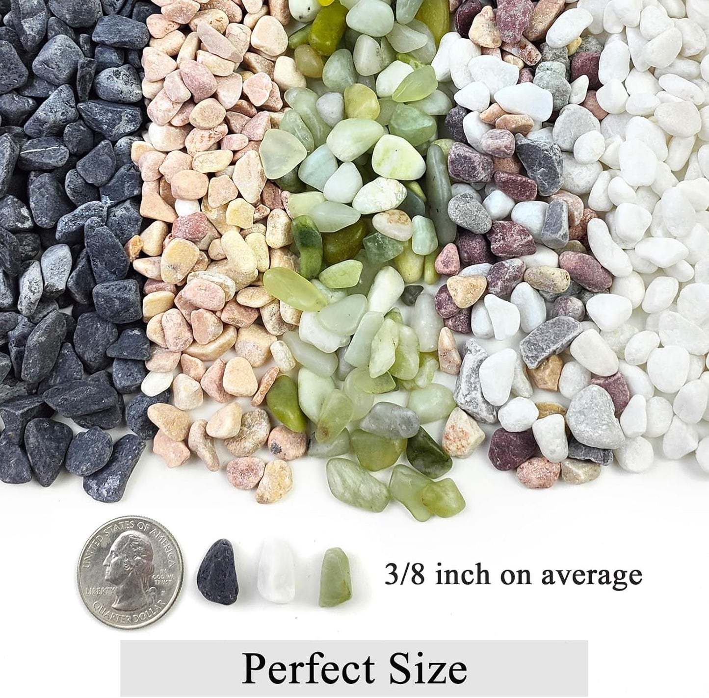 10 lbs Colorful Pebbles Pea Gravel for Landscaping, 3/8 Inch Decorative River Rocks for Plant Indoor Succulent Cactus Vase Garden and Plant Pots