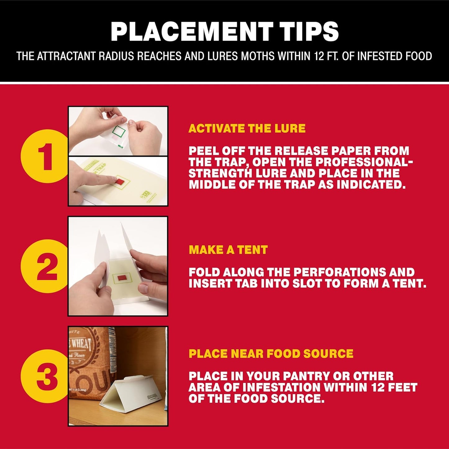 Catchmaster Pantry Pest & Moth Traps 24-Pk, Bug Killer for Kitchen Storage & Pantry Cabinet, Sticky Moth Traps for House, Protect Pet Food, Kitchen Cabinets Storage, Pet Safe Glue Trap