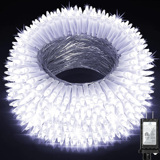350LED Christmas Lights Indoor Outdoor, 90ft 12 Modes Cool White LED String Lights with Timer Dimmable, Waterproof Tree Lights for Xmas Patio Yard Fence Bedroom Wedding Garden Decor Cool White