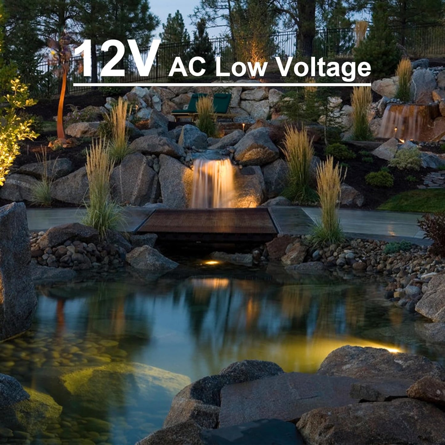 GOODSMANN Landscape Lights 4PK Low Voltage Pond Lights Led Underwater 12V AC Underwater Lights for Fountain Warm White 5.4W 135 Lumen Submersible Led Lights Work with Low Voltage Transformers