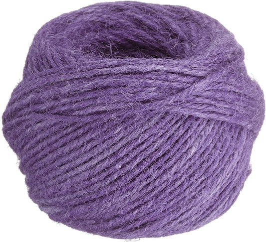 uxcell 164 Feet Natural Jute Twine String,2mm Thin Garden Twine Rope Colored Plant String Cord for DIY Art Crafts Gift Wrapping Decoration Packing Gardening Plant Hanger,Light Purple