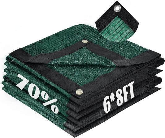 Cool Area 70% Sun Shade Cloth Mesh Tarp with Grommets for Plant Cover 6x8ft Patio Canopy Garden Pergola Greenhouse Car Barn Kennel Green