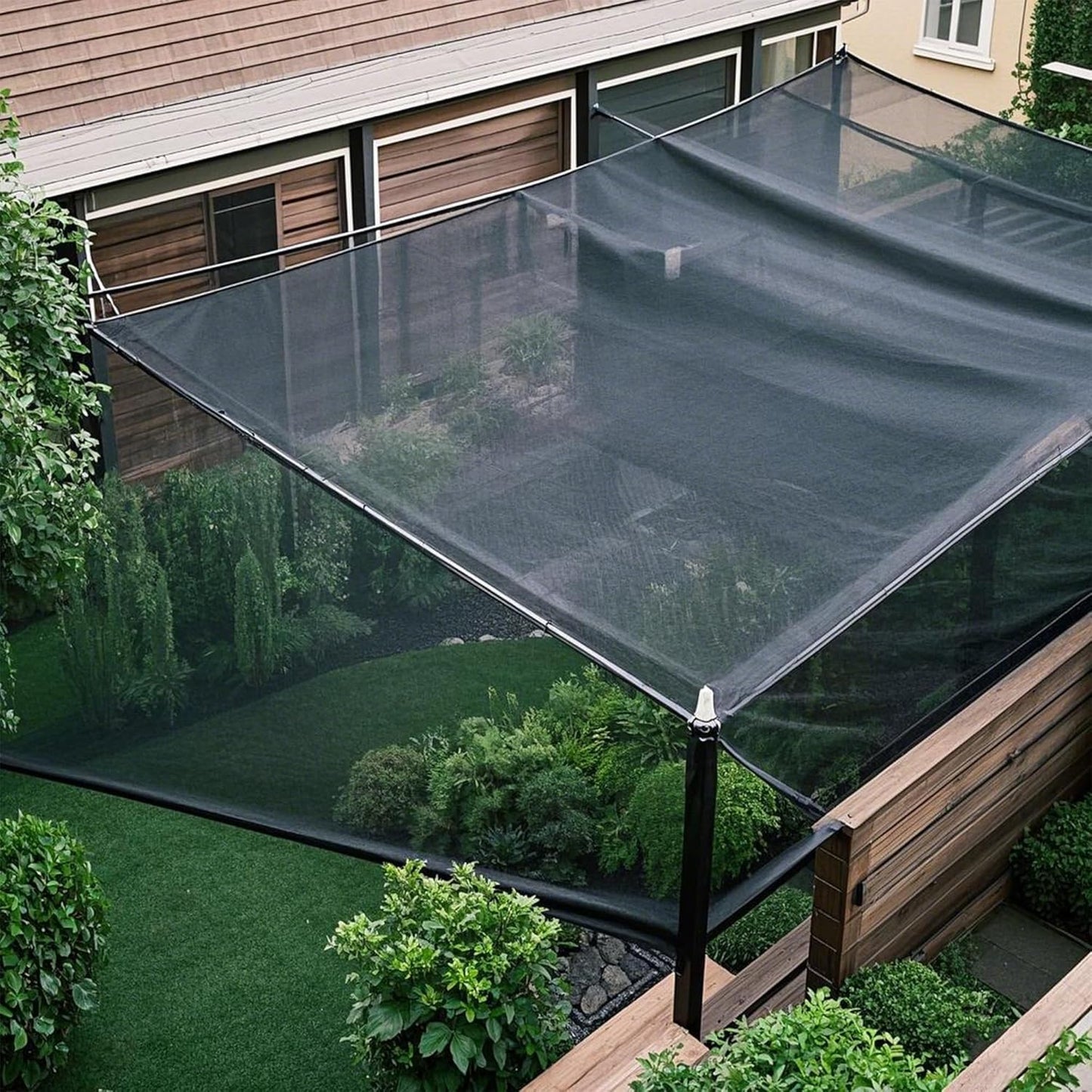 winemana 70% Black Shade Cloth, 3.3 x 13.3 FT Mesh Tarp for Garden Greenhouse Patio, Plants Heat Protection, Outdoor Sun Shade Cover, Resistant Netting Screen with Grommets for Growing Chicken Coop