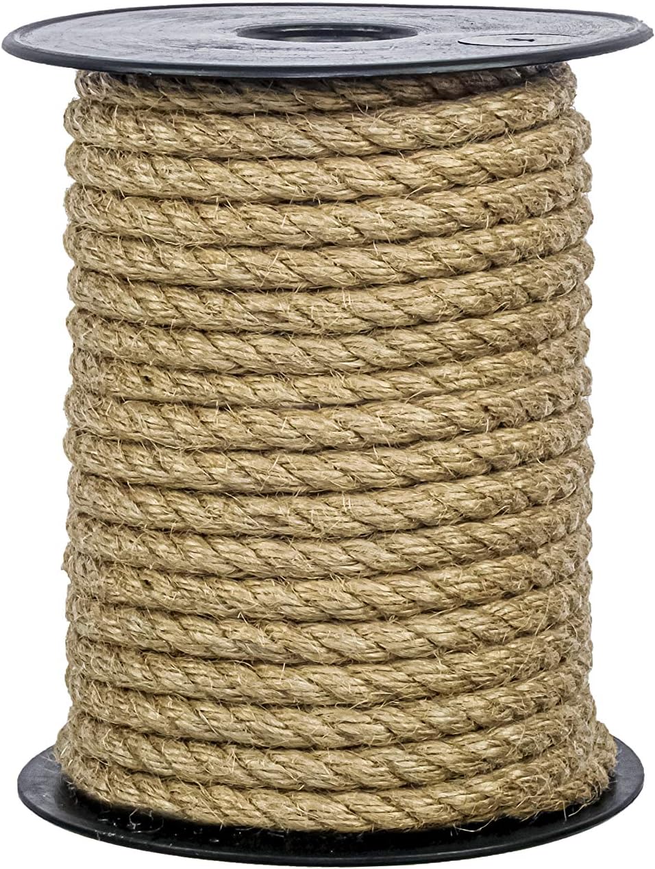 Premium Quality Natural Jute Rope 6 MM (1/4" 100 ft) Petroleum Smell Free, Multi Size, Natural, Biodegradable, Hemp Rope, Great for Crafting, Decoration, Camping, PET Friendly
