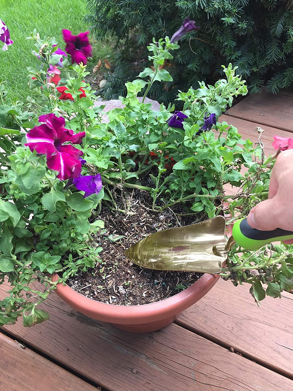 Garden Guru Titanium Transplanter Trowel Shovel - Rust Resistant - Ergonomic Handle - Perfect Hand Shovel Tool for Gardening Weeding Transplanting and Digging in Garden Beds