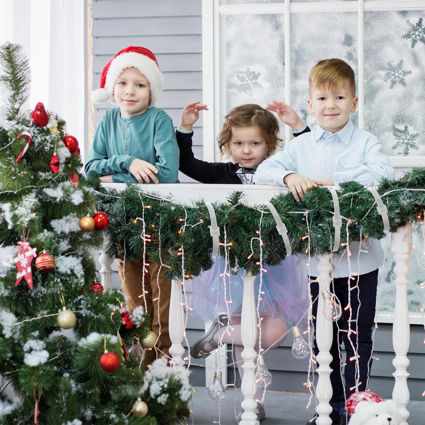 100 Pcs Christmas Garland Ties 12Inch Adjustable Holiday Garland Twist Ties for Holiday Christmas Halloween Tree Wreath Party Yard Wall Doorway Reusable Nylon Garden Cable Straps Decoration(White)