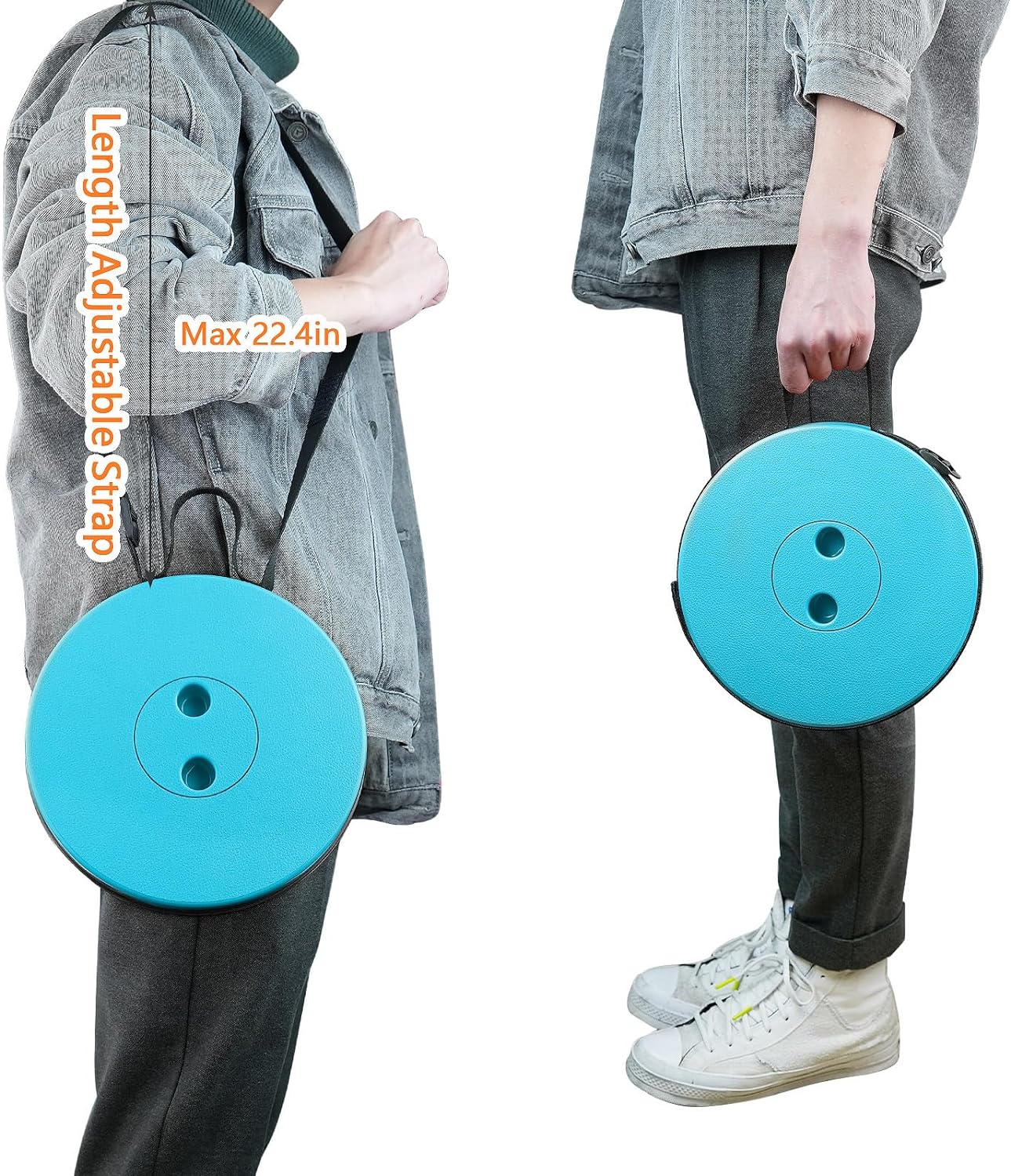 Boreeman Upgraded Folding Stool Lightweight Yet More Sturdy with Load Capacity 400lbs Portable Collapsible Stool for Camping Fishing Hiking BBQ (Light Blue)