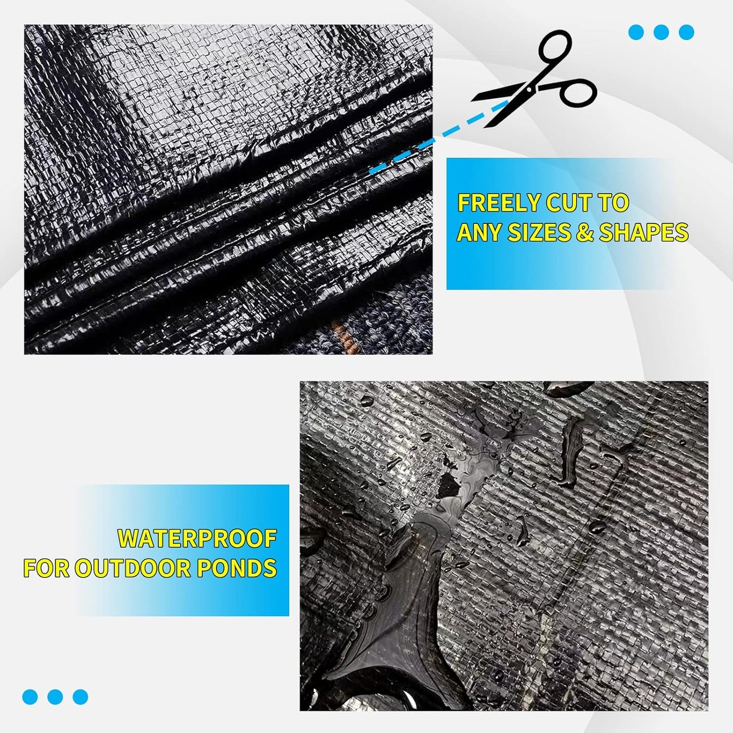 20X20FT Reinforced PE Pond Liner, 28Mil Thickness Pond Liners for Outdoor Ponds, Hemmed Edge with Buttonholes Liners for KOI/Fish, Duck Pond and Waterscape.