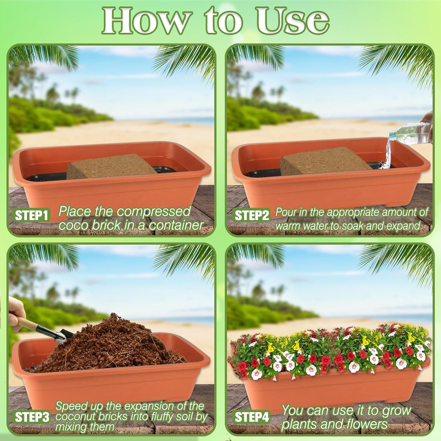 ZeeDix 10LB Premium Coconut Coir-Compressed Coco Coir Potting Soil Substrate-100% Organic Coco Coir Brick,High Expansion Coconut Fiber Coir Pith with Low EC and pH Balance for Plants Gardening Herbs