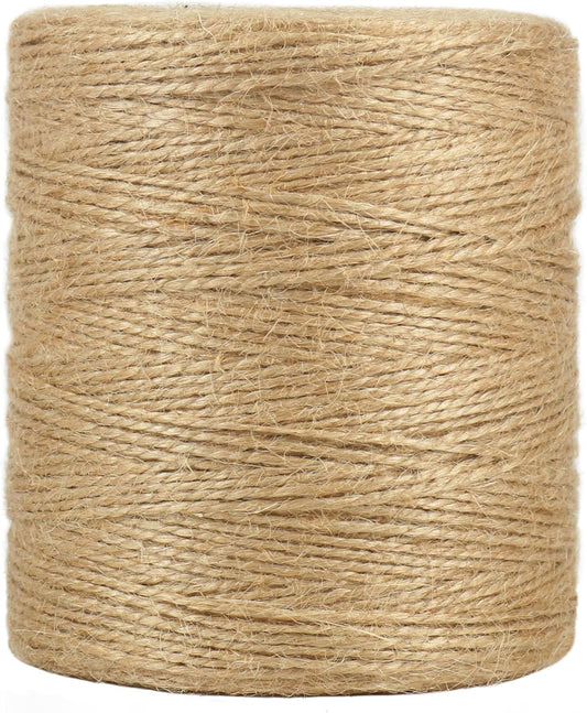 Tenn Well Natural Jute Twine, 1500 Feet 2mm Garden Twine, Brown Jute String for Arts and Crafts, Gardening, Gift Wrapping, Bundling, Recycling, Holiday Decorations