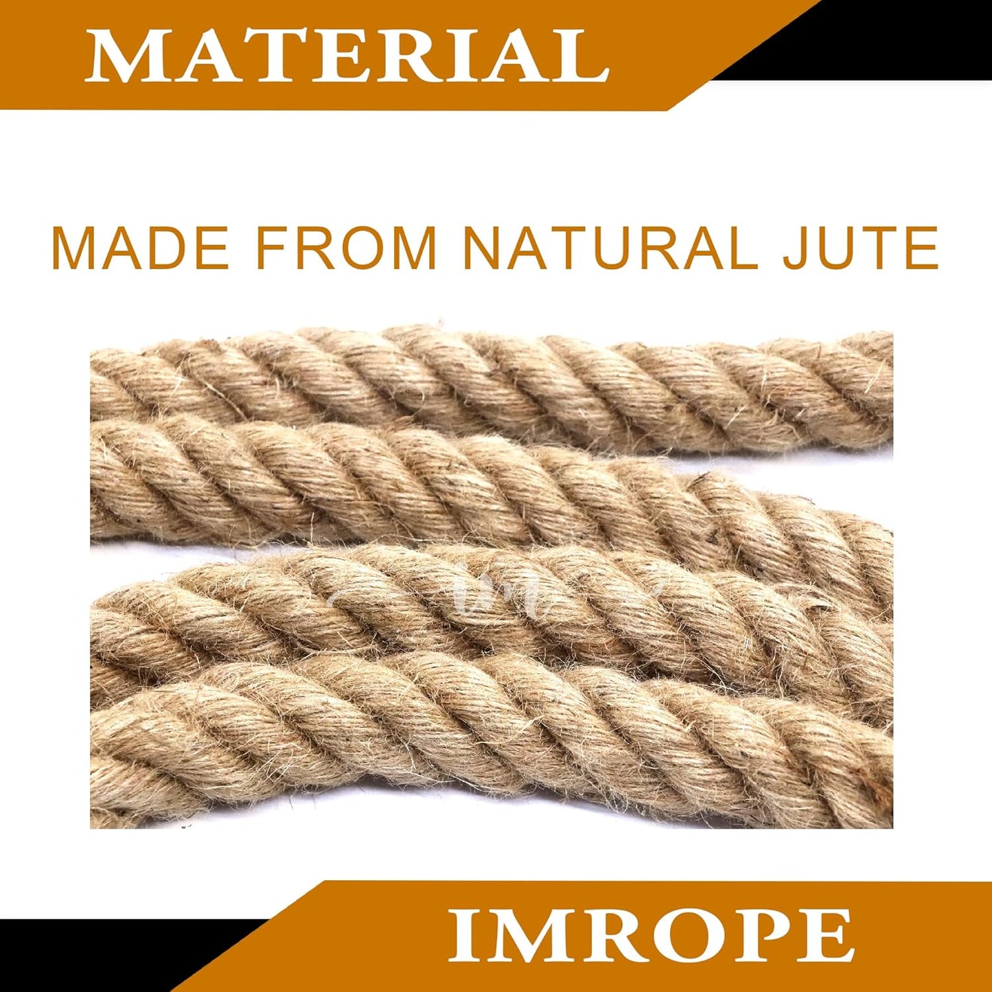 Versatile 1 Inch x 50 Ft Jute Rope from IMROPE: Perfect for DIY Projects, Home Decor, Gardening and Relaxing in a Hammock.
