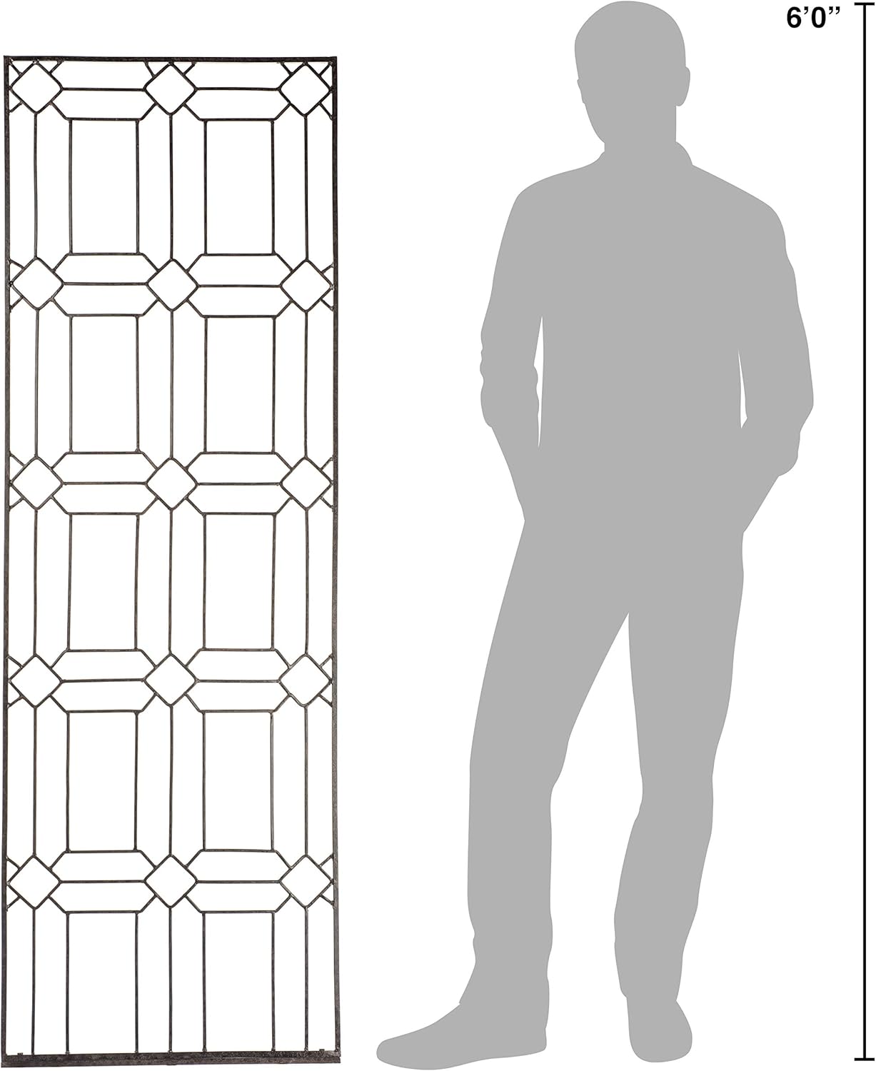 H Potter Outdoor Metal Wall Decor or Trellis for Climbing Plants Art Garden Panel Roses Vines Privacy Includes Brackets for Hanging GAR258W1